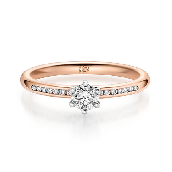 Diamantring Rotgold 333 zus. 0,320 ct, tw,si Brillant Rubin RU-1712-4