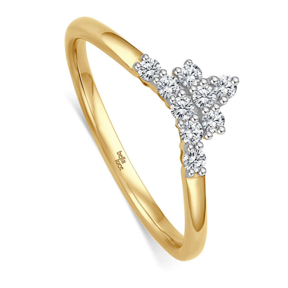 Diamantring Giulia Gelbgold 9 Brillanten bella luce EH005369