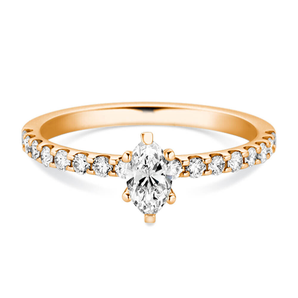 Verlobungsring Marquise Rotgold Brillant Dettinger 27215