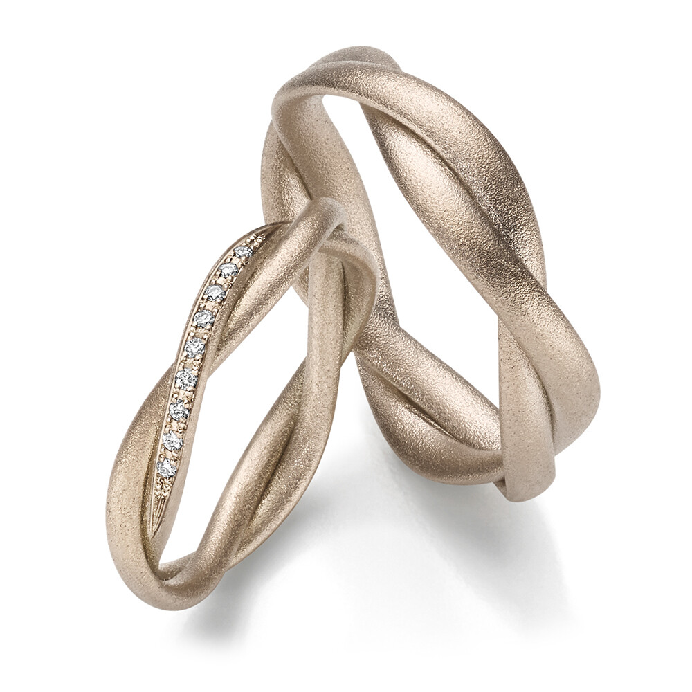 Trauringe Haselnussgold matt Brillant Gerstner 31555