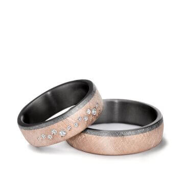 Eheringe Tantal Roségold 585 Brillant TeNo 59756