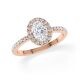 Verlobungsring Rotgold 750 mit 0,5 ct Oval-Diamant LG & Hidden Halo Diamantakzenten – Rubin RU-1902-20