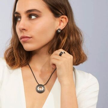 Ring Carbon Perle 8mm