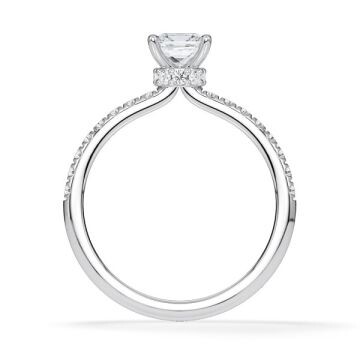 Ring Veiled Halo Prinzess Diamant Weißgold Rubin 1895
