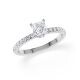 Ring Veiled Halo Prinzess Diamant Weißgold Rubin 1895
