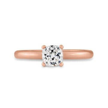 Verlobungsring Cushion Rotgold Lab-Grown Diamant Breuning 41-06318