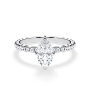 Verlobungsring Veiled Halo Lab-Grown Marquise-Diamant Weißgold Rubin RU-1892