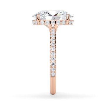 Ring Classic Hidden Halo Oval Rotgold Rubin 1902