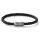 Armband Titan & 18k Gold mit Diamant schwarz, Leder 20cm TeNo 60297