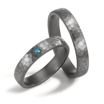 Eheringe aus Tantal Diamant Blau TeNo 59182