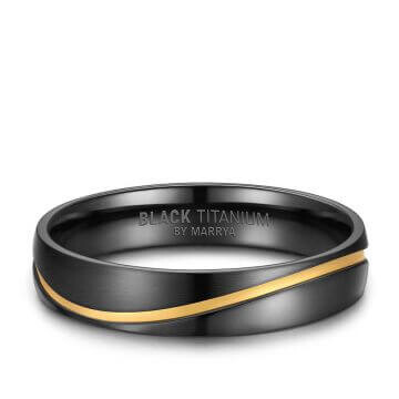 Einzelring Herren liegend Black Titanium BT-01