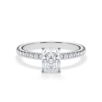 Diamantring Veiled Halo Lab-Grown Radiant Gelbgold Rubin RU-1896