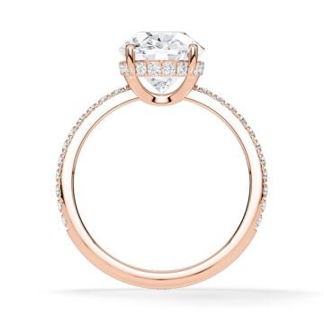 Ring Classic Hidden Halo Oval Rotgold Rubin 1902