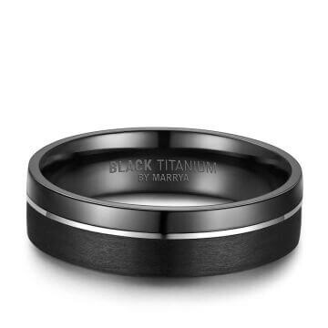 Einzelring Herren liegend Black Titanium BT-07