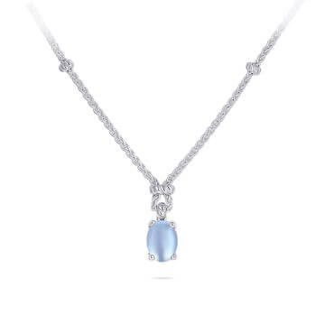 Kette mit Cabuchon hellblau Gisser N1112B