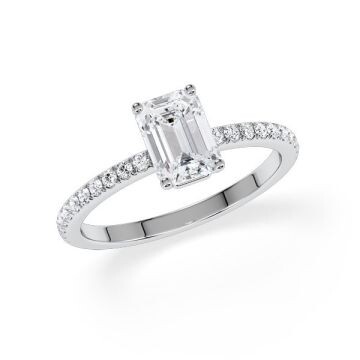 Ring Hidden Halo Emerald Weißgold Rubin 1899