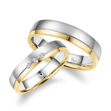 Eheringe Weißgold & Gelbgold Brillant Marrya GO545A