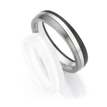 Herrenring Surfing Colors Zirkonium & Weißgold & Titan Ruesch 14/20020