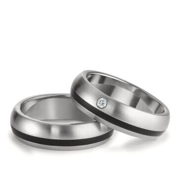Partnerringe Edelstahl Keramik Tamor Satin TeNo 306404 & 306405