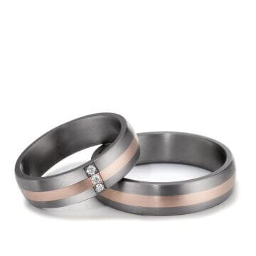 Eheringe Tantal Roségold 585 Brillant TeNo 59758