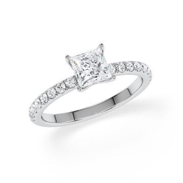Hollywood Ring Weißgold Princess Rubin 1855