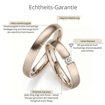 Eheringe Haselnussgold Brillant Gerstner 31380