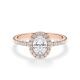 Verlobungsring Rotgold 750 mit 0,5 ct Oval-Diamant LG & Hidden Halo Diamantakzenten – Rubin RU-1902-20