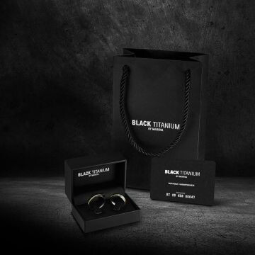 Partnerringe schwarz Black Titanium Gold Marrya BT-01