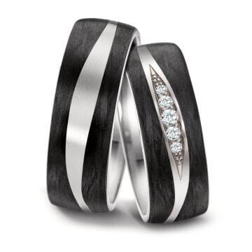 TitanFactory Trauringe Titan Carbon Brillant 52548