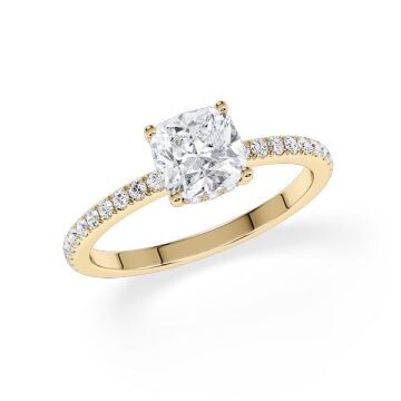 Ring Hidden Halo Cushion Gelbgold Rubin 1898