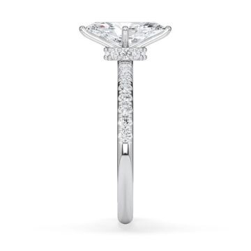 Ring Veiled Halo Marquise Diamant Weißgold Rubin 1892