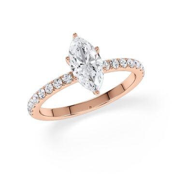 Hollywood Ring Marquise Diamant Rotgold Rubin 1882