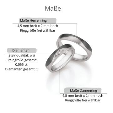Eheringe Titan Zirkonium Brillant Ruesch 79/10090 & 79/10100