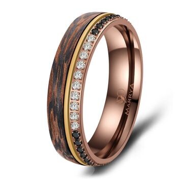 Damenring Carbon Bronce Gold Marrya CB-06