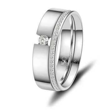 Eheringe Partnerringe Memoire Edelstahl Set Marrya ES-E43