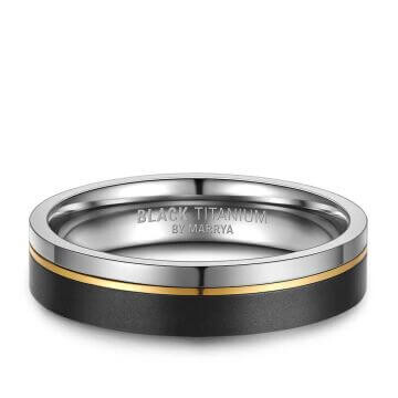 Einzelring Herren liegend Black Titanium BT-02