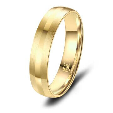 Herrenring Edelstahl Gold Fuge Marrya ES-27