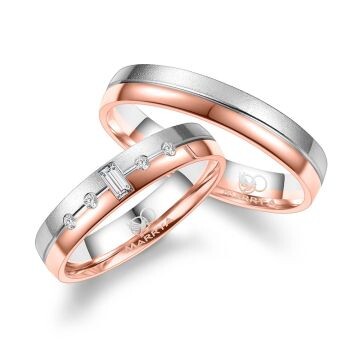 Eheringe Weißgold & Roségold Brillant Marrya GO548A