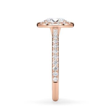 Verlobungsring Rotgold 750 mit 0,5 ct Oval-Diamant LG & Hidden Halo Diamantakzenten – Rubin RU-1902-20