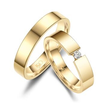 Eheringe Partnerringe Spann Edelstahl Gold Marrya ES-44
