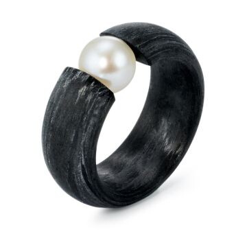 Ring Carbon Perle 8mm