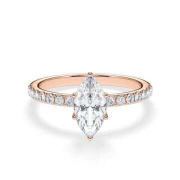 Verlobungsring Hollywood Rotgold 750 Marquise 1,270 ct Pavé – Rubin RU-1882