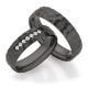 Schwarze Eheringe Zirkonium Hammerschlag Ruesch 14/30030 & 14/30040
