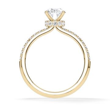 Ring Veiled Halo Oval Diamant Gelbgold Rubin 1983