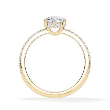 Ring Classic Hidden Halo Tropfen Gelbgold Rubin 1903