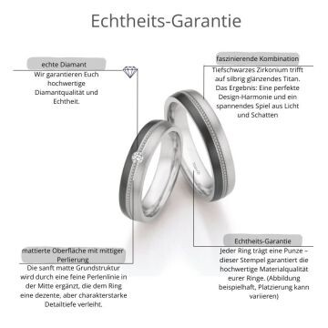 Eheringe Titan Zirkonium Brillant Ruesch 79/10050 & 79/10060