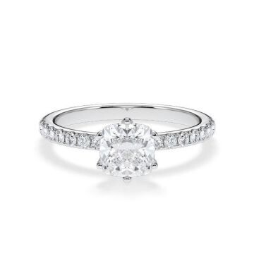 Verlobungsring Hollywood Platin 950 Cushion 1,270 ct Pavé – Rubin RU-1880