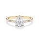 Verlobungsring Hidden Halo Lab-Grown Tropfen-Diamant Gelbgold RU-1903
