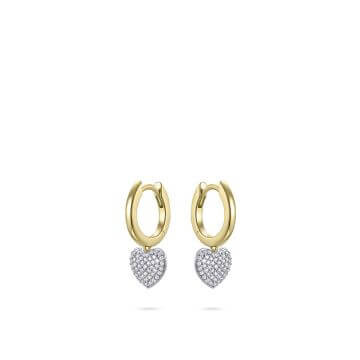 Creolen baumelndes Herz Silber 925 vergoldet Zirkonia Gisser KC1025Y