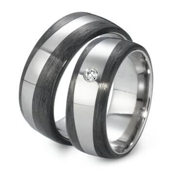Trauringe Titan Carbon Brillant TitanFactory 52482